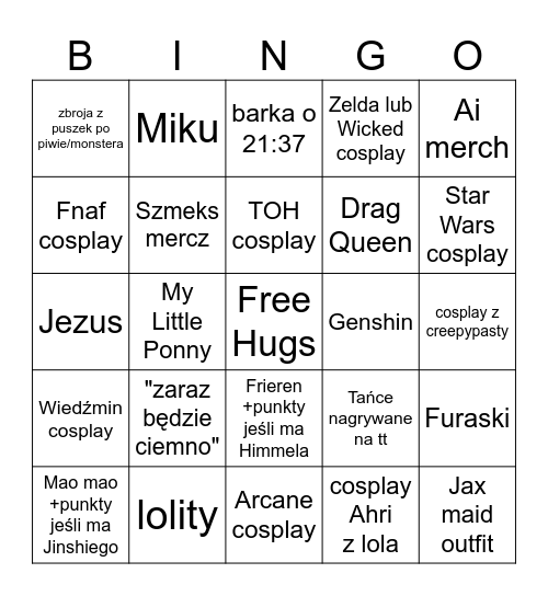 Polski konwent Bingo Card
