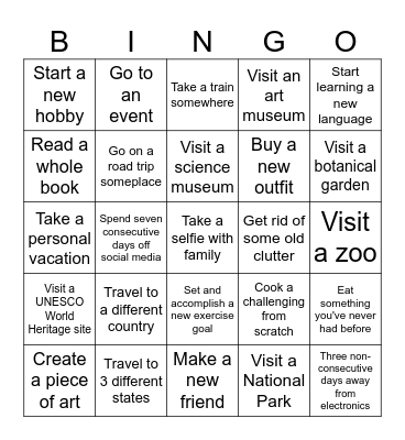 Family Bingo Card