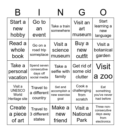 Family Bingo Card