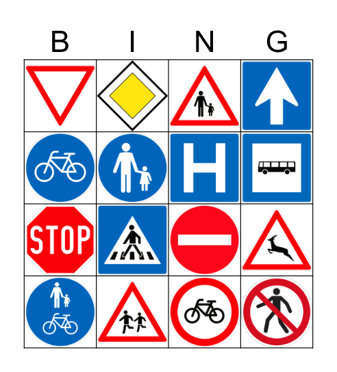 KRESZ Bingo Card