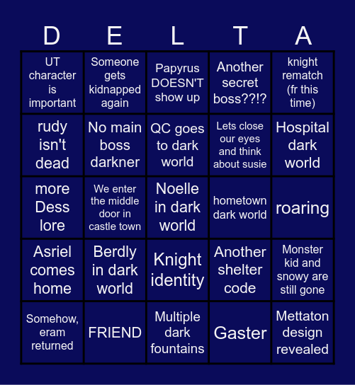 Chapter 6 very early predictions Bingo Card