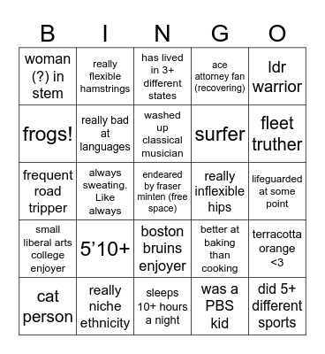 Sid Bingo Card