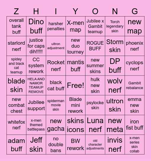 dev vision bingo Card