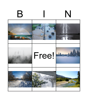 Weather Bingo Card