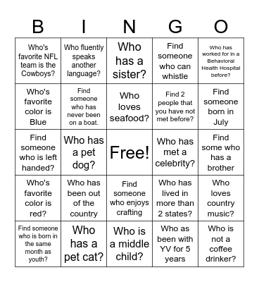 Bingo Hunt Bingo Card