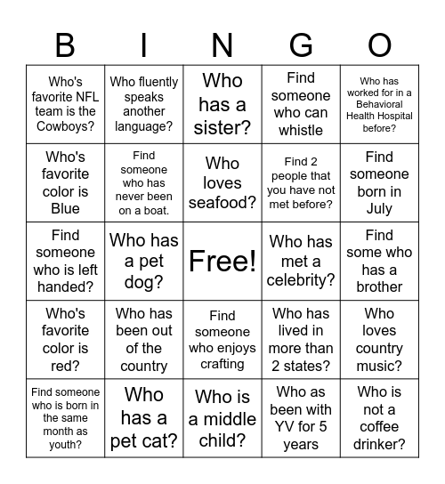Bingo Hunt Bingo Card