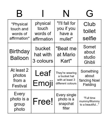 Hinge Bingo Card