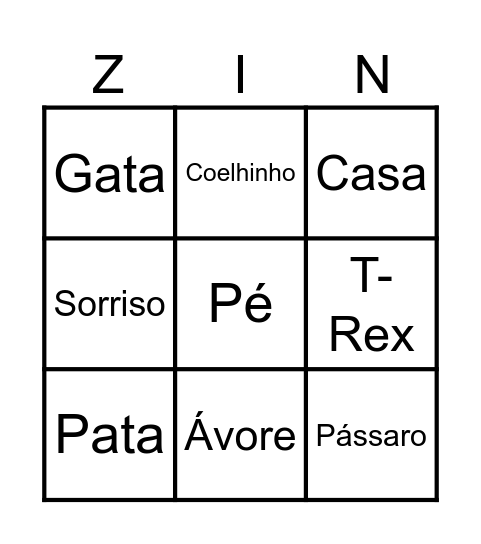 Adam Zingo Board Bingo Card