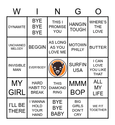 Boy bands Bingo Card