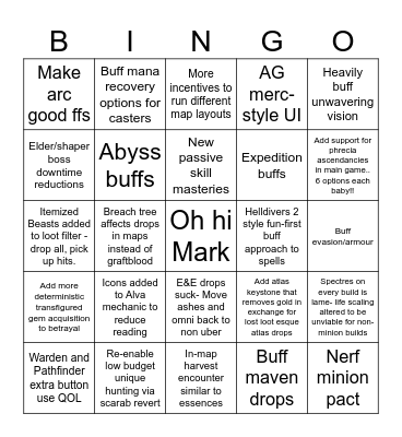 3.29 wishlist Bingo Card