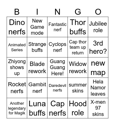 Season Premiere Bingo Card