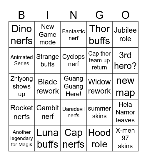Season Premiere Bingo Card