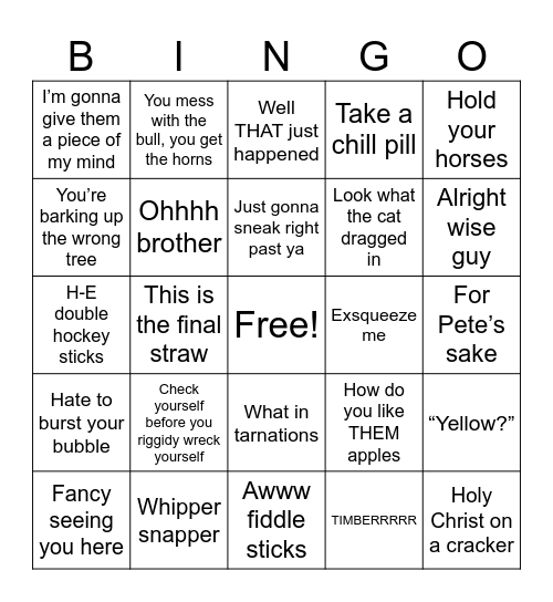Lindsey Bingo Card