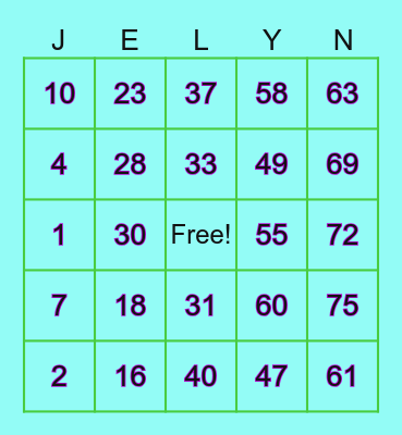 ANJELYN Bingo Card