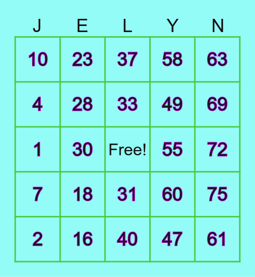 ANJELYN Bingo Card