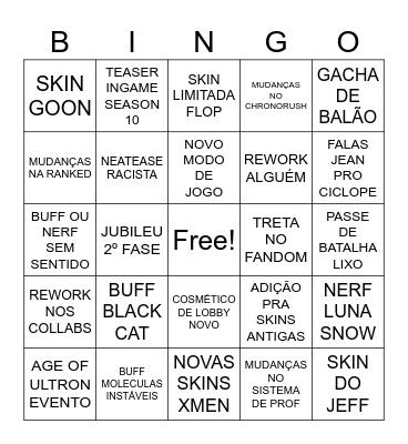MARVEL RIVALS 9.0 BINGO Card
