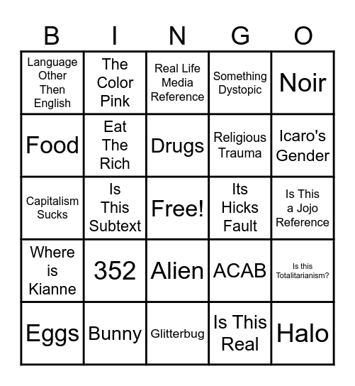 Sin of Sorcery Bingo Card