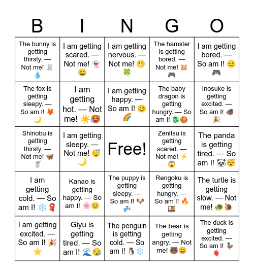 B7 L16 I am getting hungry. — So am I! 🍔😋 Bingo Card