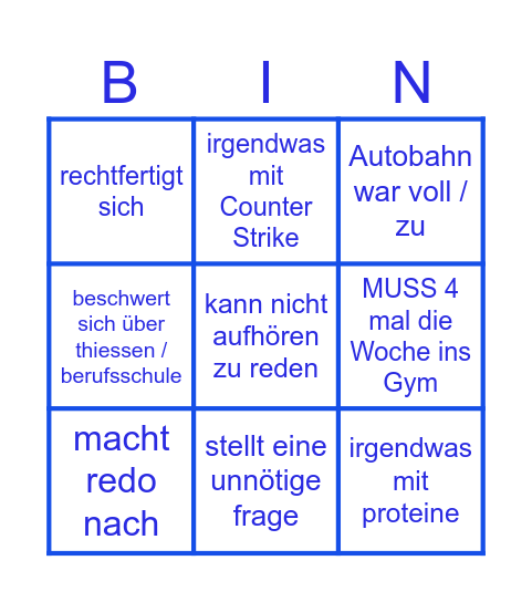 Julien Bingo Card