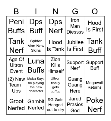 Marvel Season 9 Predicts Bingo Card
