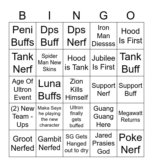 Marvel Season 9 Predicts Bingo Card