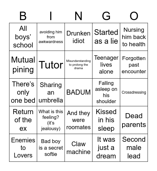 BL Bingo Card