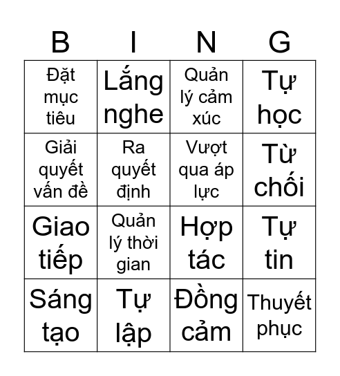 KNS Bingo Card