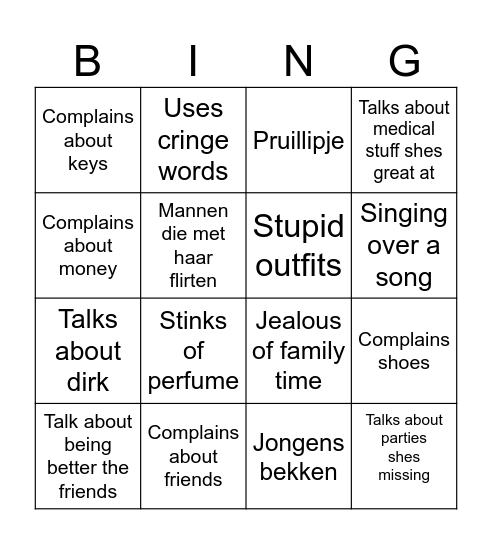 Lara bingo Card