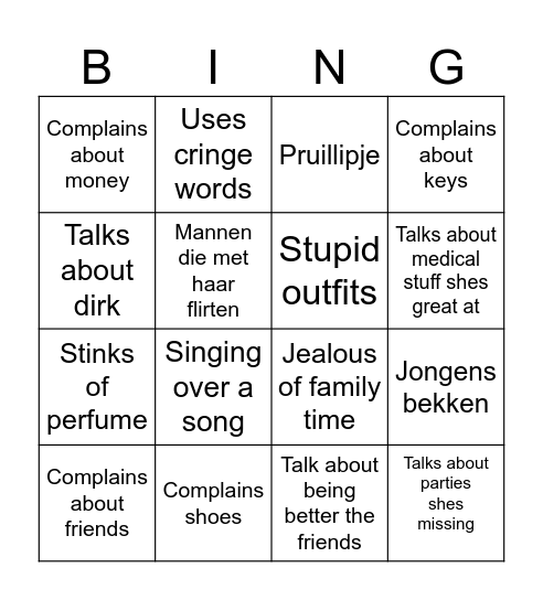 Lara bingo Card
