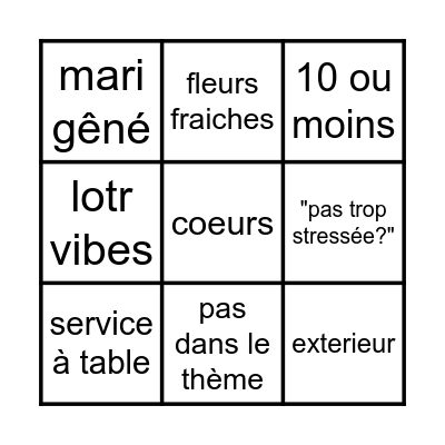 Hommage à Pierre RIP Bingo Card