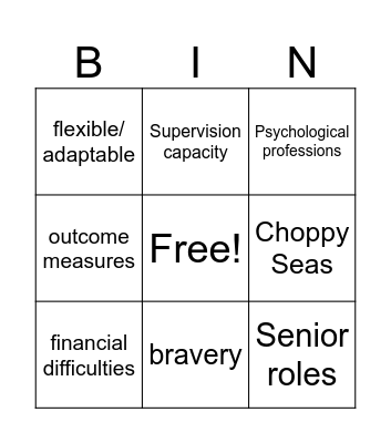 MHWP bingo Card