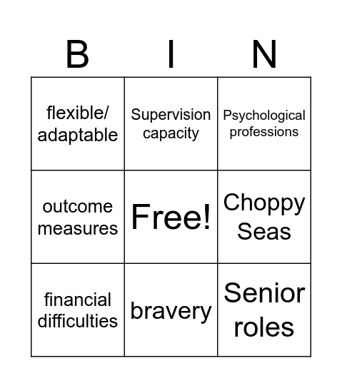 MHWP bingo Card