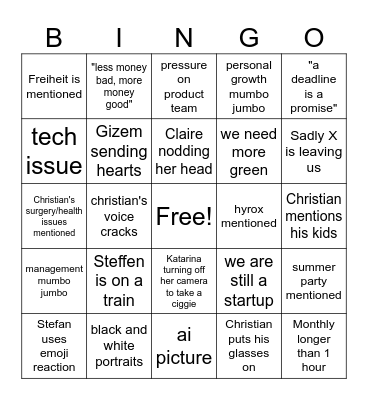 SR Monthly Bingo Card