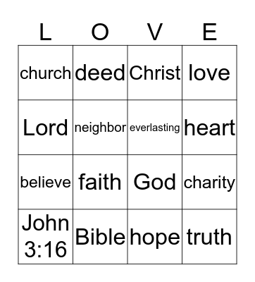 God Is Bingo Card