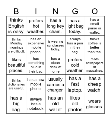 Find someone who.... Bingo Card
