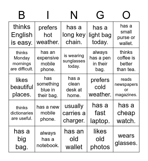 Find someone who.... Bingo Card