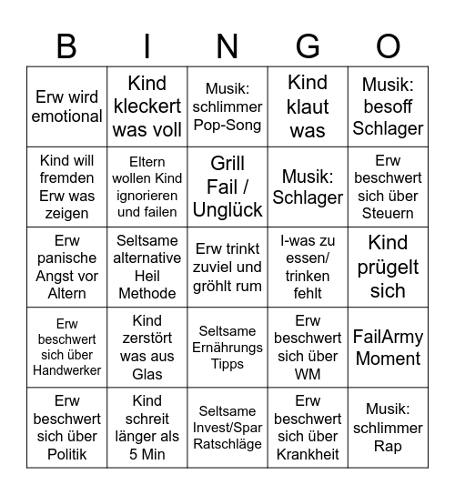 Geburtstags-Bingo WE Bingo Card