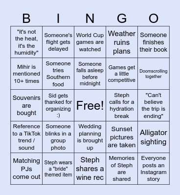 Steph's Bach Bingo Card