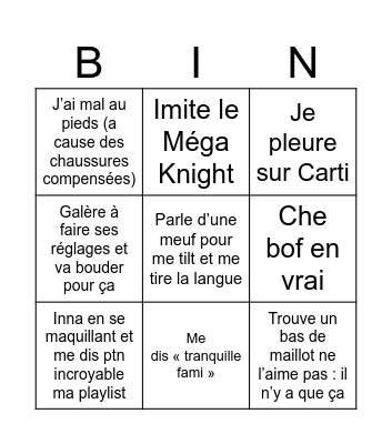 Beach Please Bingo Card