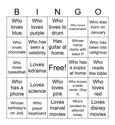 HUMAN BINGO Card