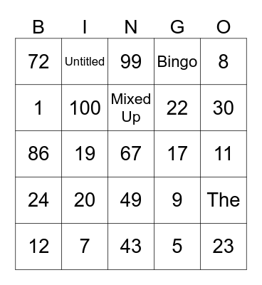 The Untitled Bingo Card