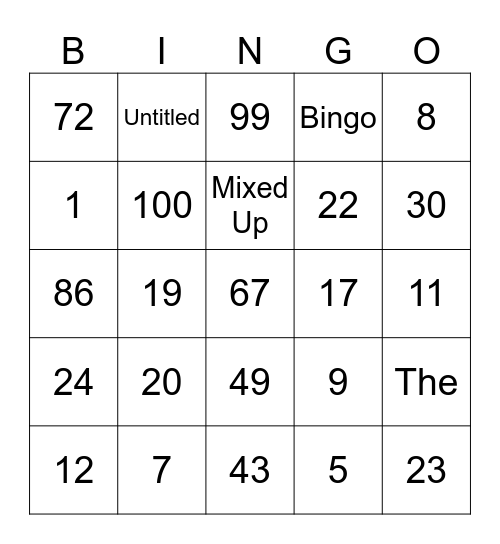 The Untitled Bingo Card