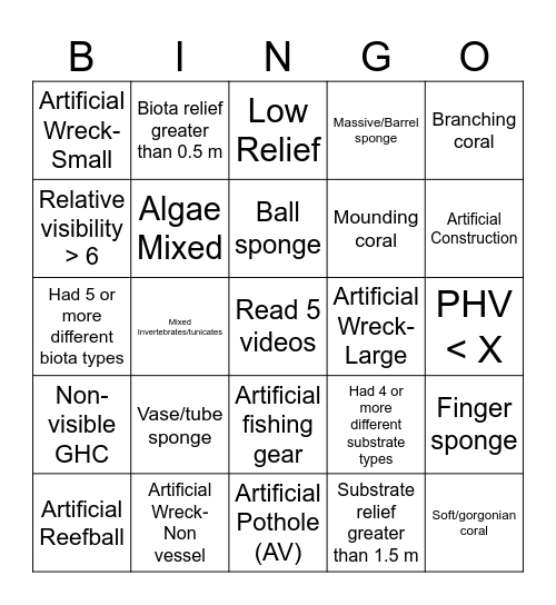 Video Bingo Card