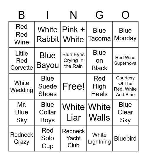Red, White & Blue Bingo Card
