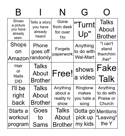 TKR BINGO Card