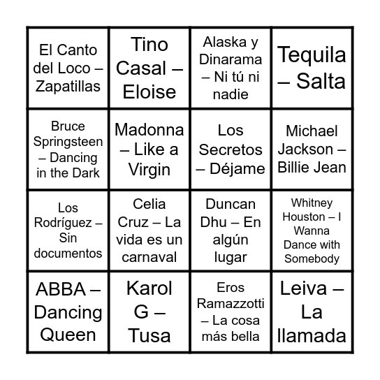 Cumpleaños Bingo Card