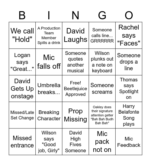 Boulder Beetlejuice SpOOOOOky Bingo Card