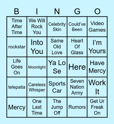 Cancer Season Musical Bingo Card