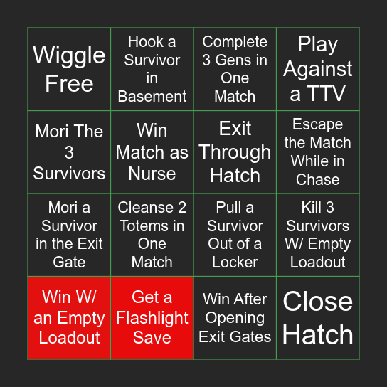 DBD BINGO Card