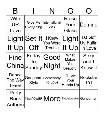 Music Bingo Card